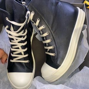 Rick Owens High Top Leather Sneaker